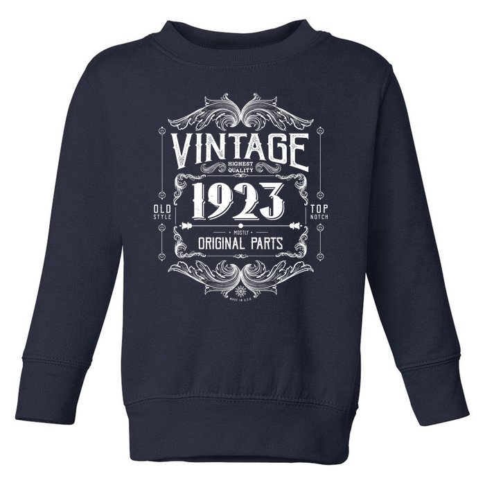 Vintage Old Style Top Notch Mostly Original Parts Whiskey Label 1923 100 Toddler Sweatshirt