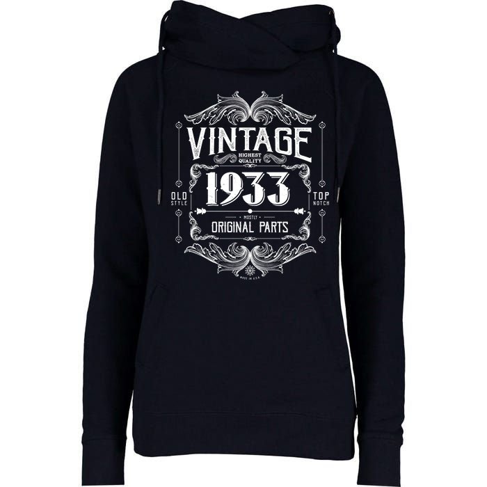 Vintage Old Style Top Notch Mostly Original Parts Whiskey Label 1933 90 Womens Funnel Neck Pullover Hood