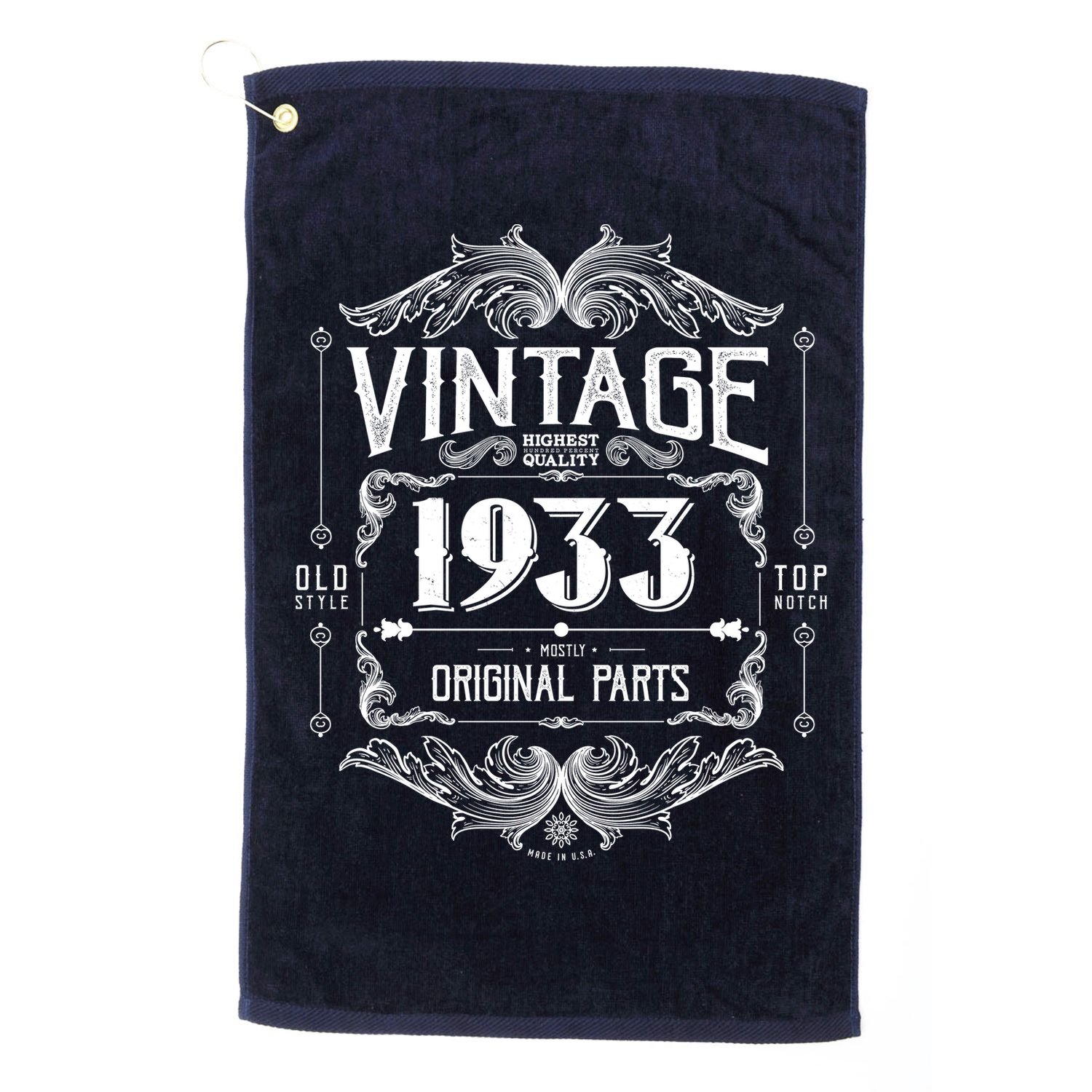 Vintage Old Style Top Notch Mostly Original Parts Whiskey Label 1933 90 Golf Towel
