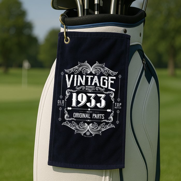 Vintage Old Style Top Notch Mostly Original Parts Whiskey Label 1933 90 Golf Towel