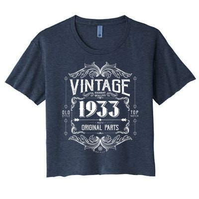 Vintage Old Style Top Notch Mostly Original Parts Whiskey Label 1933 90 Women's Crop Top Tee