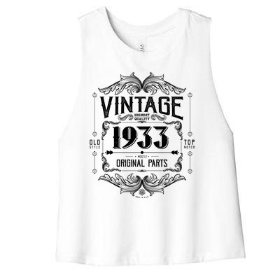 Vintage Old Style Top Notch Mostly Original Parts Whiskey Label 1933 90 Women's Racerback Cropped Tank