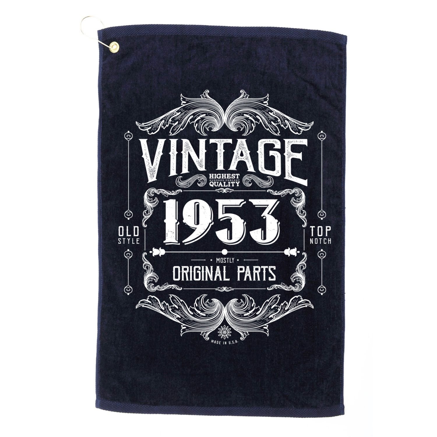 Vintage Old Style Top Notch Mostly Original Parts Whiskey Label 1953 70 Golf Towel