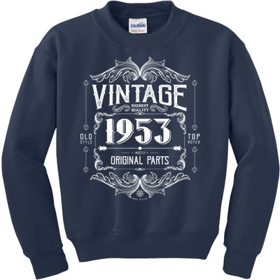 Vintage Old Style Top Notch Mostly Original Parts Whiskey Label 1953 70 Kids Sweatshirt