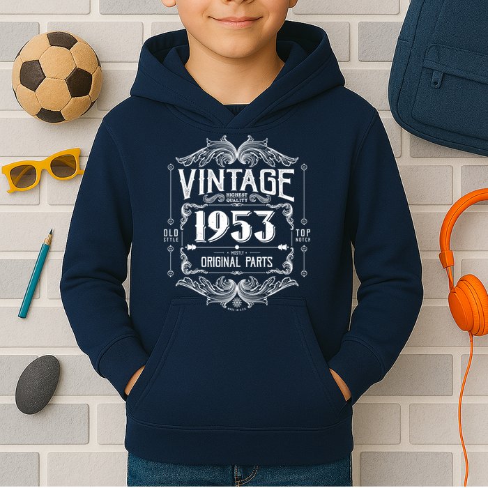 Vintage Old Style Top Notch Mostly Original Parts Whiskey Label 1953 70 Kids Hoodie