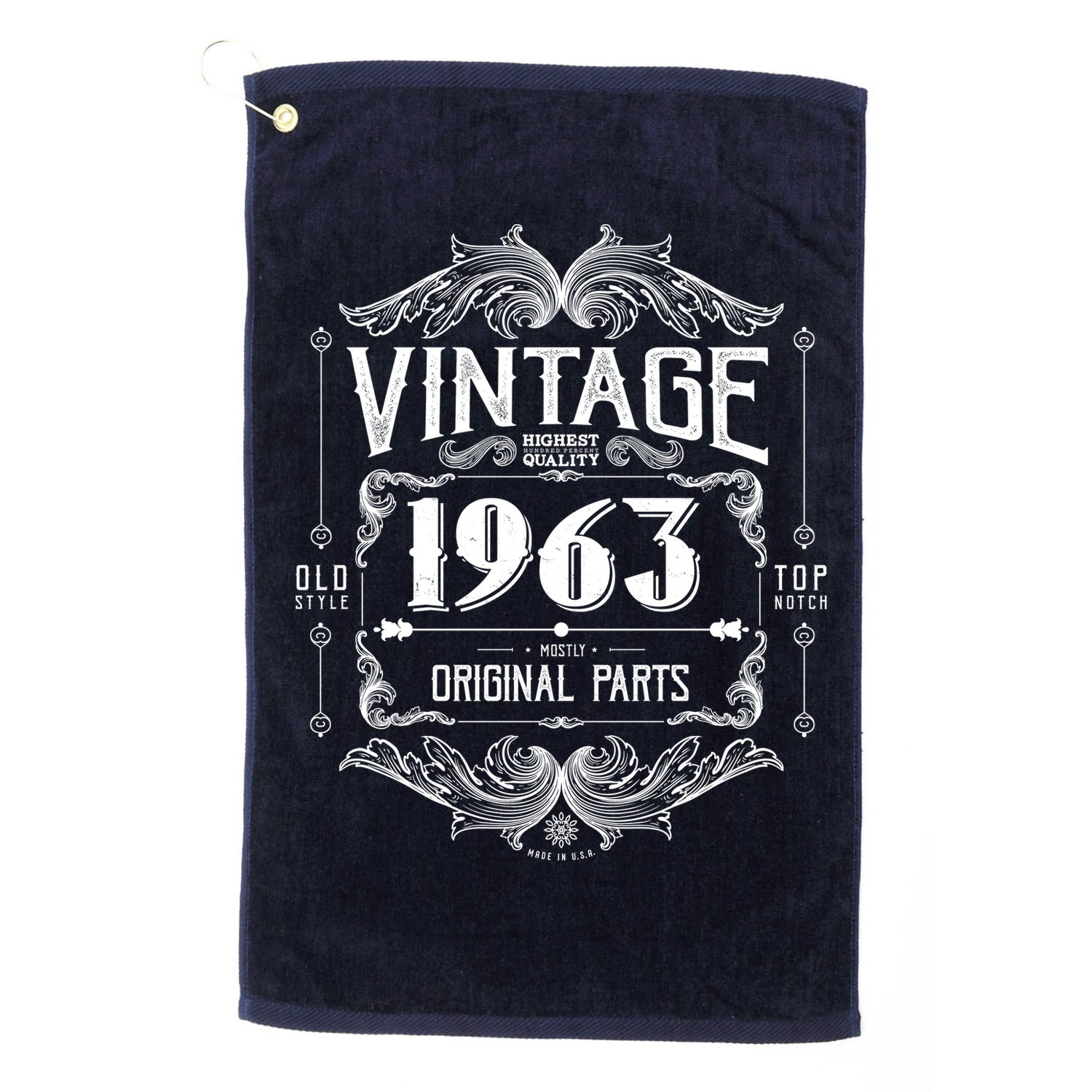 Vintage Old Style Top Notch Mostly Original Parts Whiskey Label 1963 60 Golf Towel