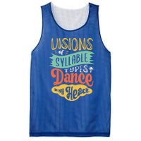 Visions Of Syllable Types Dance In My Head Dyslexia Gift Mesh Reversible Basketball Jersey Tank