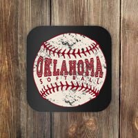 Vintage Oklahoma Softball Ball Coaster