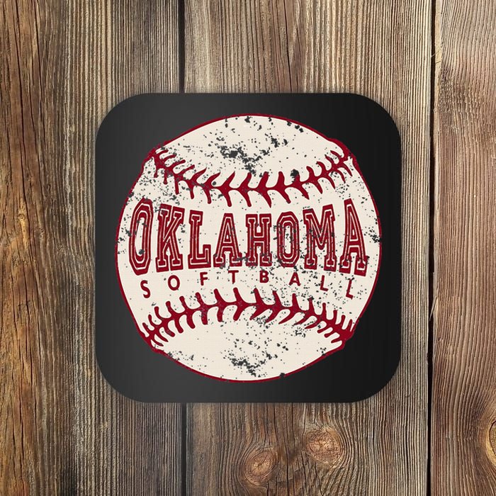 Vintage Oklahoma Softball Ball Coaster