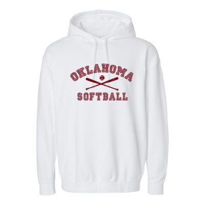 Vintage Oklahoma Softball Gear Garment-Dyed Fleece Hoodie