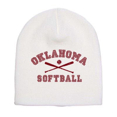 Vintage Oklahoma Softball Gear Short Acrylic Beanie