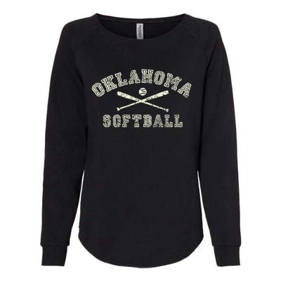 Vintage Oklahoma Softball Gear Womens California Wash Sweatshirt