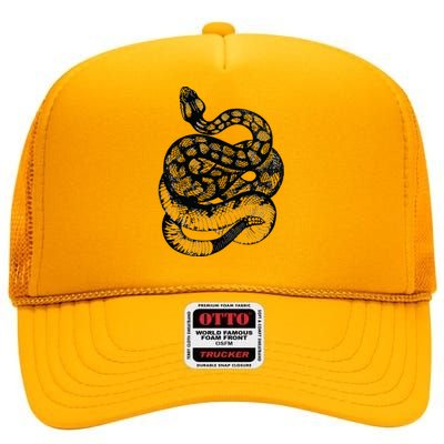 Vintage Ophiology South American Rattle Snake Tee High Crown Mesh Back Trucker Hat