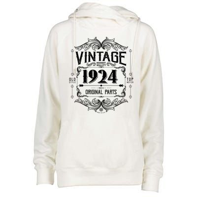 Vintage Old Style Top Notch Mostly Original Parts Whiskey Label 1924 100 Womens Funnel Neck Pullover Hood