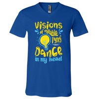 Visions Of Syllable Types Dance In My Head Dyslexia Meaningful Gift V-Neck T-Shirt