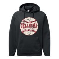 Vintage Oklahoma Softball Ball Performance Fleece Hoodie