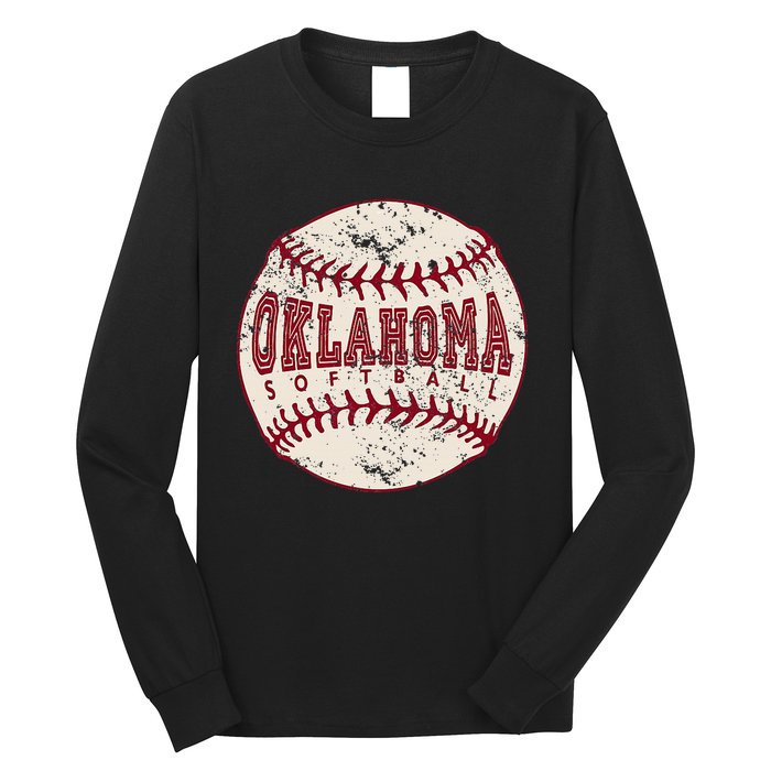 Vintage Oklahoma Softball Ball Long Sleeve Shirt