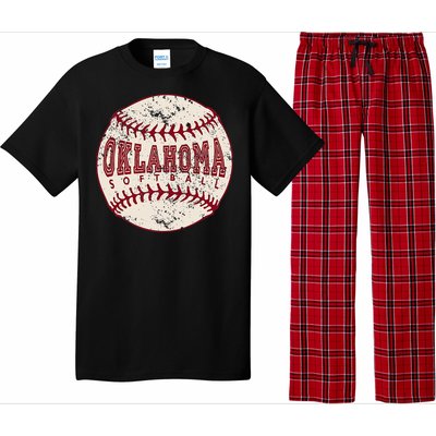 Vintage Oklahoma Softball Ball Pajama Set