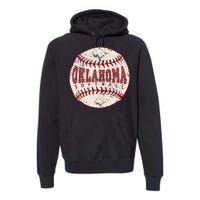 Vintage Oklahoma Softball Ball Premium Hoodie