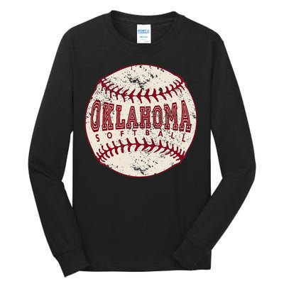 Vintage Oklahoma Softball Ball Tall Long Sleeve T-Shirt