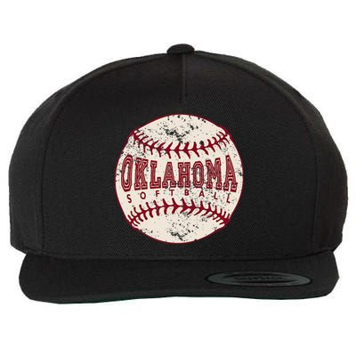 Vintage Oklahoma Softball Ball Wool Snapback Cap