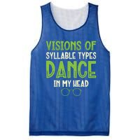 Visions Of Syllable Types Dance In My Head Dyslexia Gift Mesh Reversible Basketball Jersey Tank