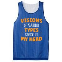 Visions Of Syllable Types Dance In My Head Dyslexia Great Gift Mesh Reversible Basketball Jersey Tank