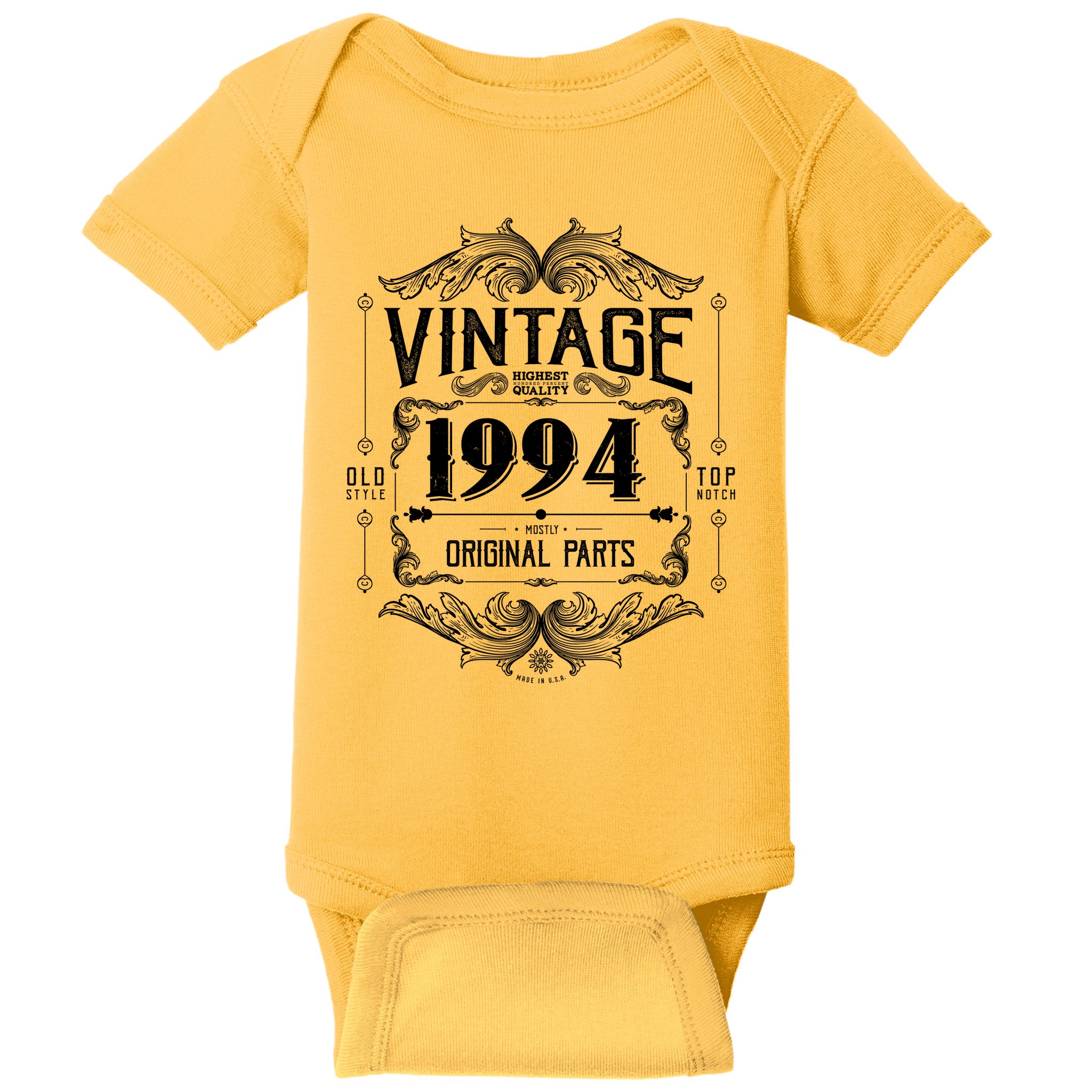 Vintage Old Style Top Notch Mostly Original Parts Whiskey Label 1994 30 Baby Bodysuit