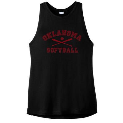 Vintage Oklahoma Softball Gear Ladies PosiCharge Tri-Blend Wicking Tank