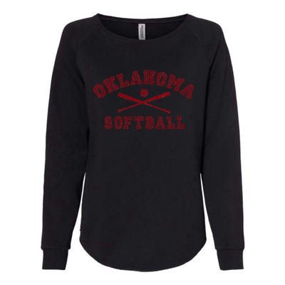 Vintage Oklahoma Softball Gear Womens California Wash Sweatshirt