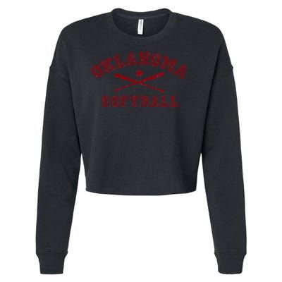 Vintage Oklahoma Softball Gear Cropped Pullover Crew