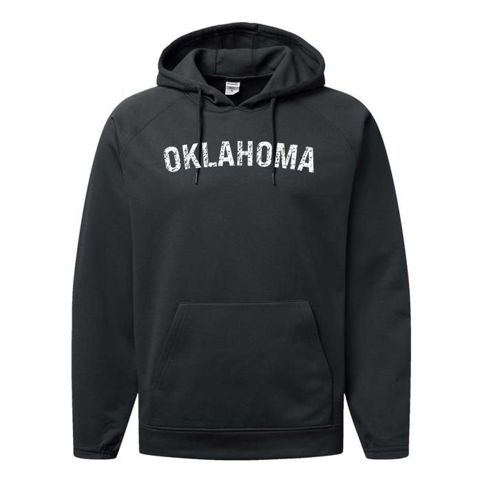 Vintage Oklahoma S Oklahoma Red Retro Performance Fleece Hoodie