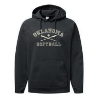 Vintage Oklahoma Softball Gear Performance Fleece Hoodie