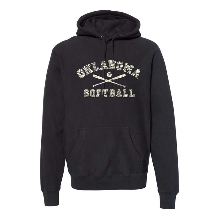 Vintage Oklahoma Softball Gear Premium Hoodie