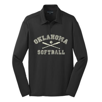 Vintage Oklahoma Softball Gear Silk Touch Performance Long Sleeve Polo