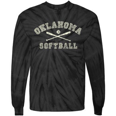 Vintage Oklahoma Softball Gear Tie-Dye Long Sleeve Shirt