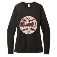 Vintage Oklahoma Softball Ball Womens CVC Long Sleeve Shirt