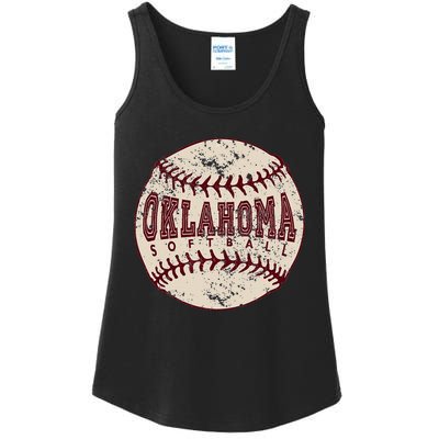 Vintage Oklahoma Softball Ball Ladies Essential Tank