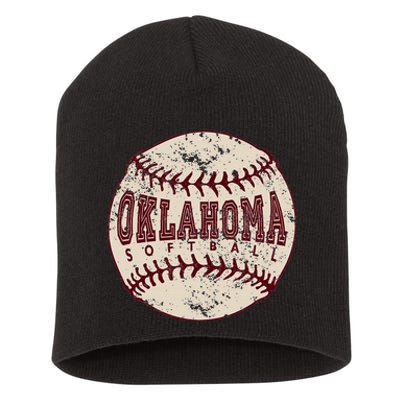 Vintage Oklahoma Softball Ball Short Acrylic Beanie