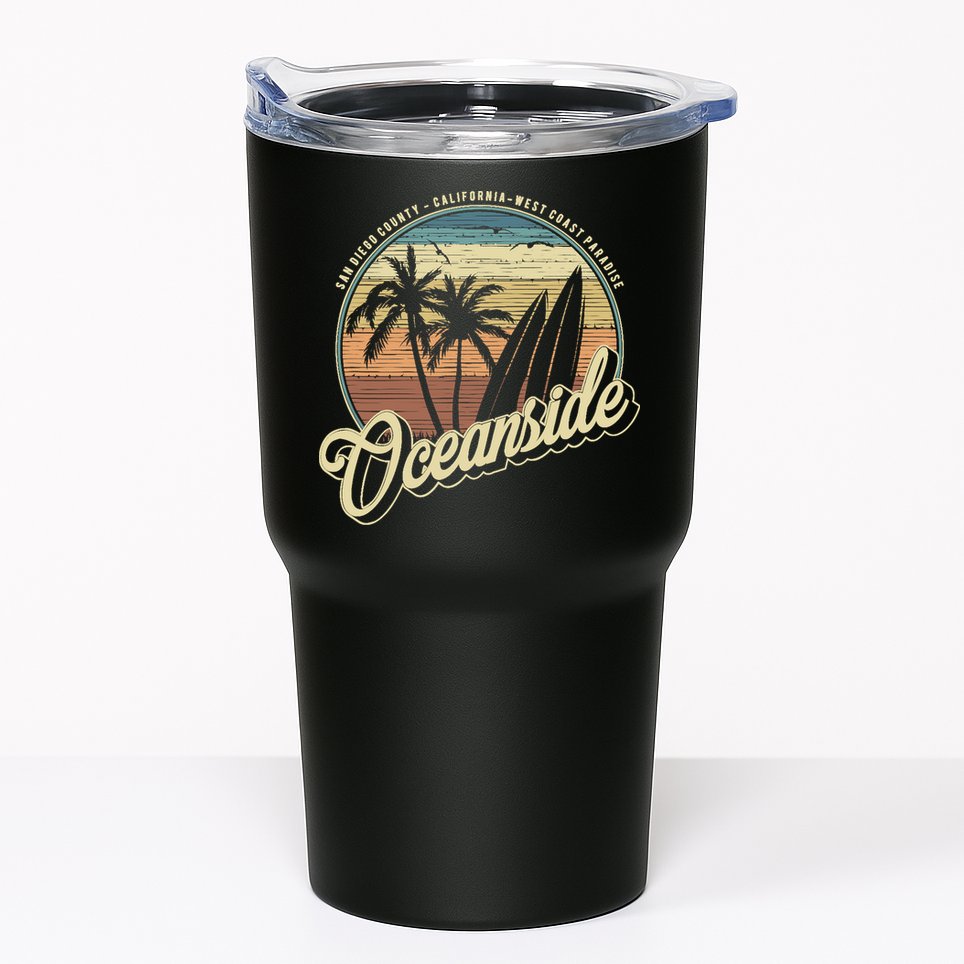 Vintage Oceanside San Diego County California Surf Style Tumbler
