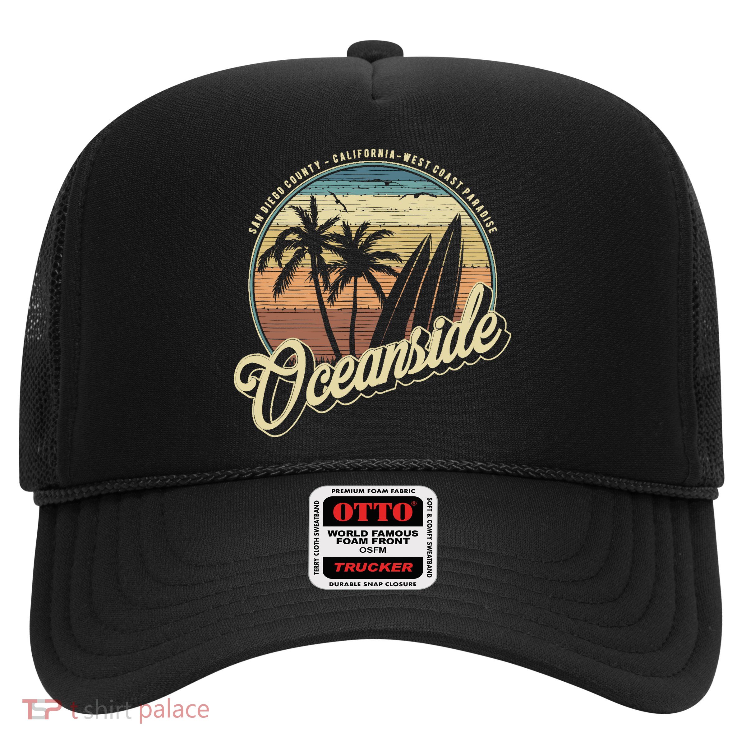Vintage Oceanside San Diego County California Surf Style Trucker Hat