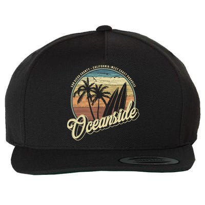 Vintage Oceanside San Diego County California Surf Style Wool Snapback Cap