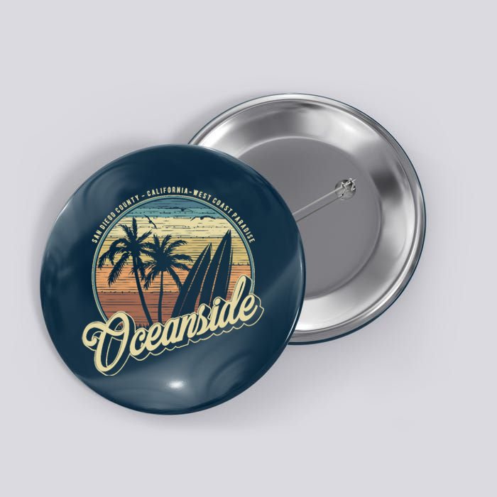 Vintage Oceanside San Diego County California Surf Style Button