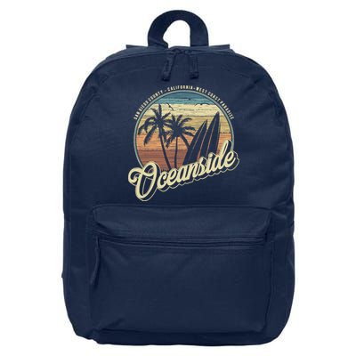 Vintage Oceanside San Diego County California Surf Style 16 in Basic Backpack