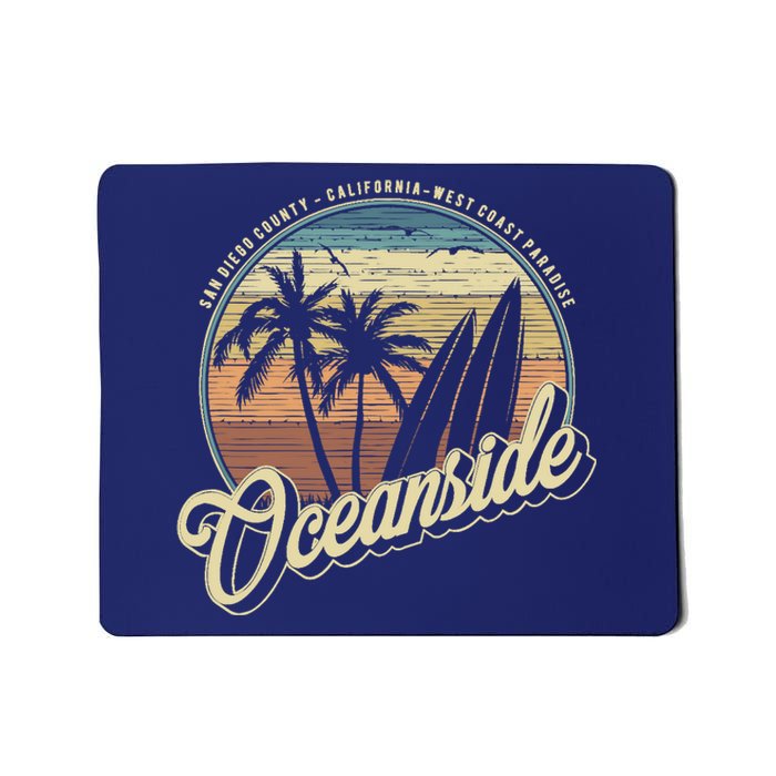 Vintage Oceanside San Diego County California Surf Style Mousepad