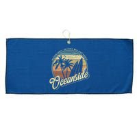 Vintage Oceanside San Diego County California Surf Style Large Microfiber Waffle Golf Towel