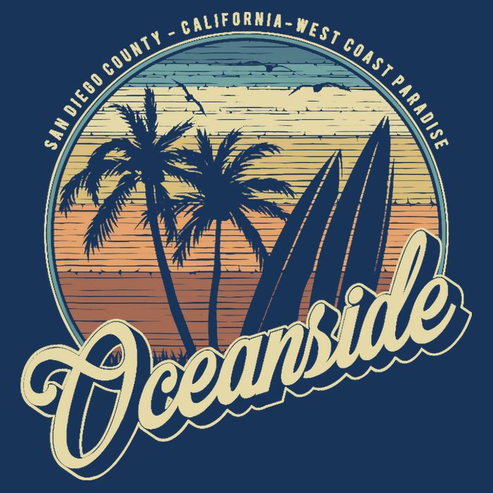 Vintage Oceanside San Diego County California Surf Style Baby Bodysuit