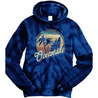 Vintage Oceanside San Diego County California Surf Style Tie Dye Hoodie