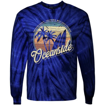 Vintage Oceanside San Diego County California Surf Style Tie-Dye Long Sleeve Shirt