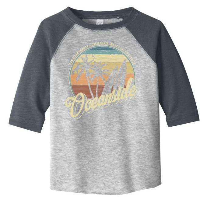 Vintage Oceanside San Diego County California Surf Style Toddler Fine Jersey T-Shirt